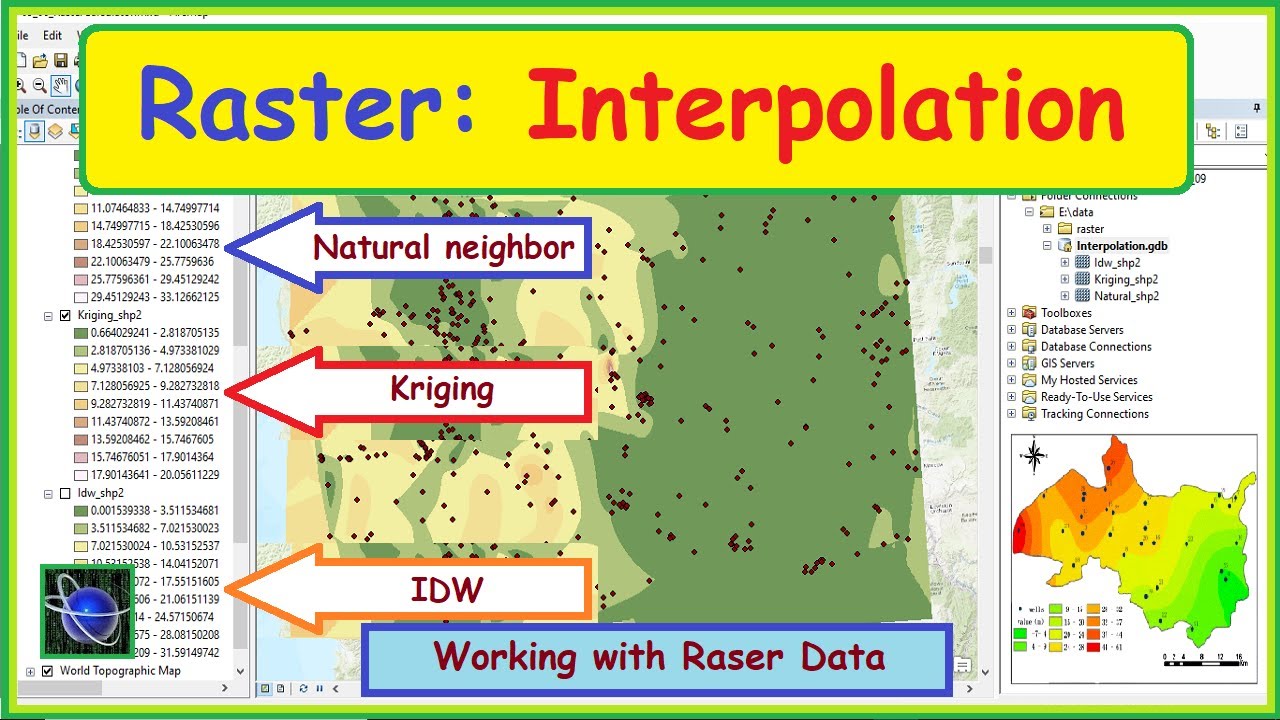 Raster Interpolation - IDW Kriging NaturalNeighbor in ArcMap - Urdu / Hindi - Part 5
